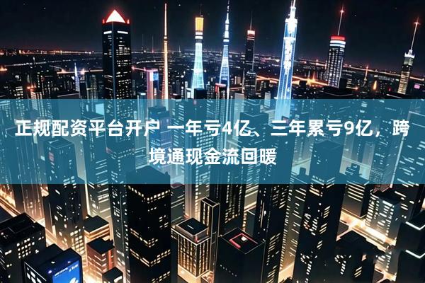 正规配资平台开户 一年亏4亿、三年累亏9亿，跨境通现金流回暖